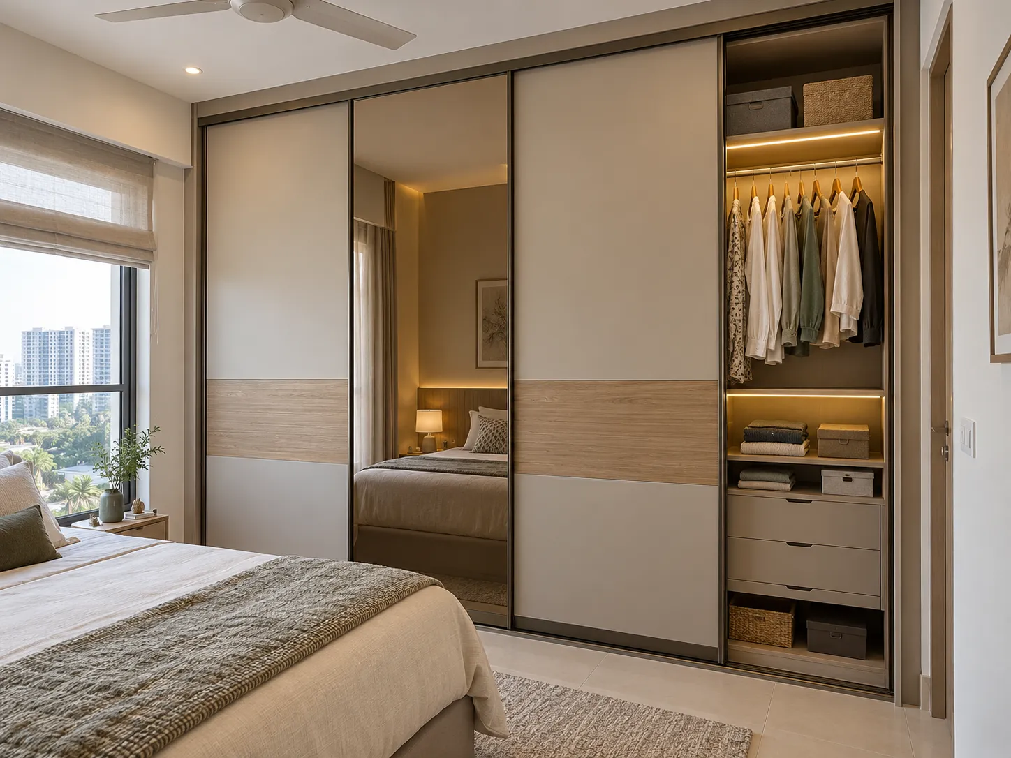 Sliding wardrobe design Bangalore